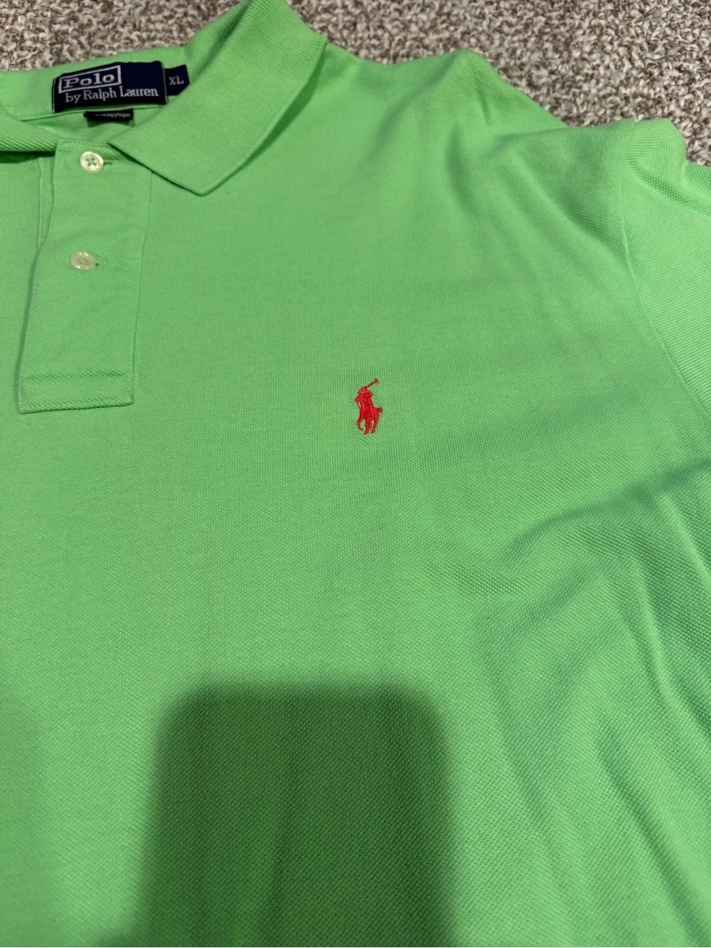 Vintage Lime Green Polo Ralph Lauren Collared Shirt